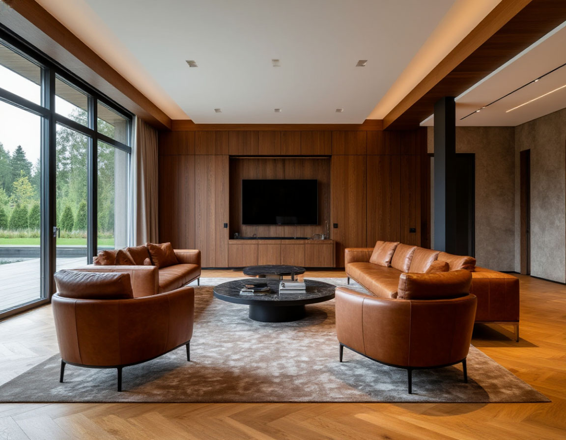 Шикарная облицовка усадьбы в Подмосковье фото