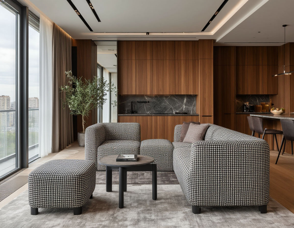 Кухня в дорогих апартаментах с ремонтом