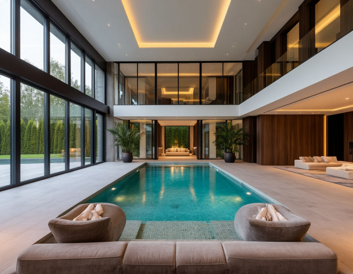 Отделка бассейна в элитном коттедже